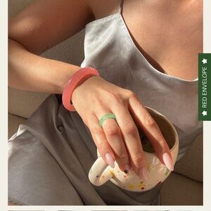 Seree Pink Jade Bangle Bracelet